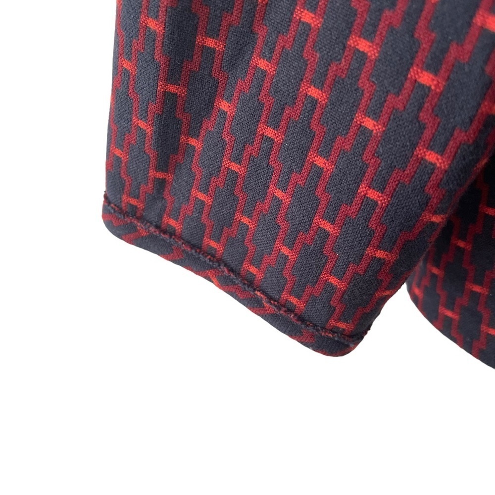 Zara Woman Navy and Red Geometric Oversized Top Size Small - Picture 5 of 6